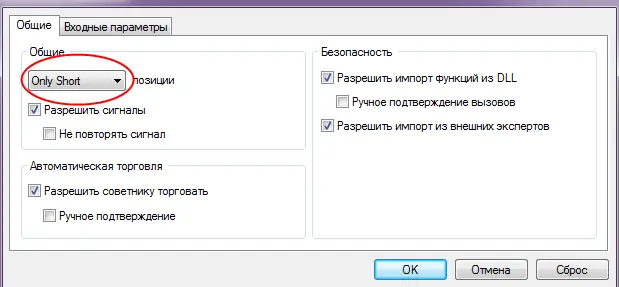 Setka Trader Only Short