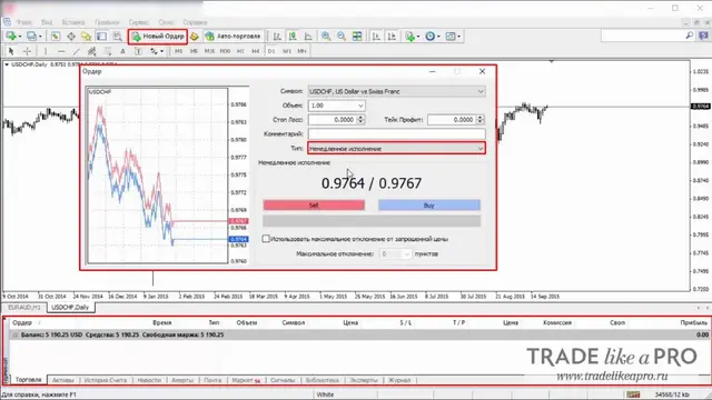 43 Открытие сделки Metatrader 4