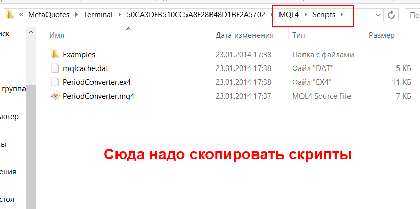 Копирование скриптов