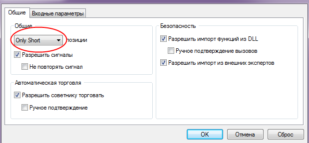 Setka Trader Only Short