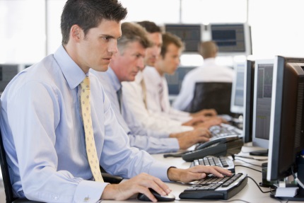 Stock Traders At Work