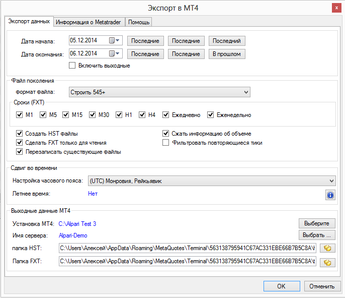 Export MT4 export dannih