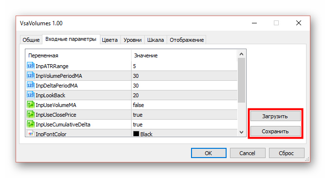 Как установить индикатор в MetaTrader 5. Изменение настроек индикатора 2