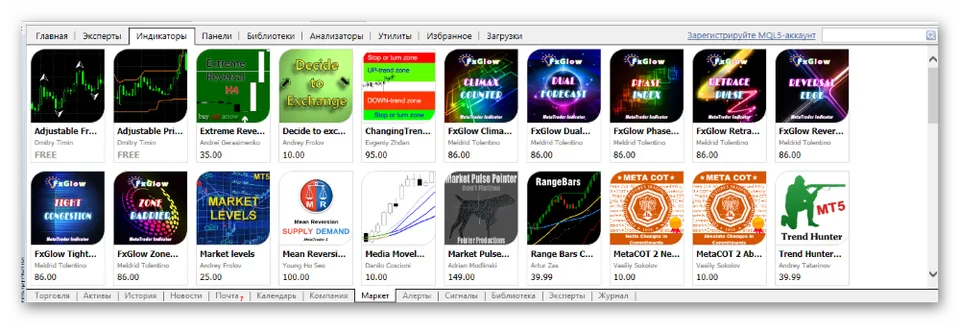 Как установить индикатор в MetaTrader 5. Установка индикаторов из Маркета
