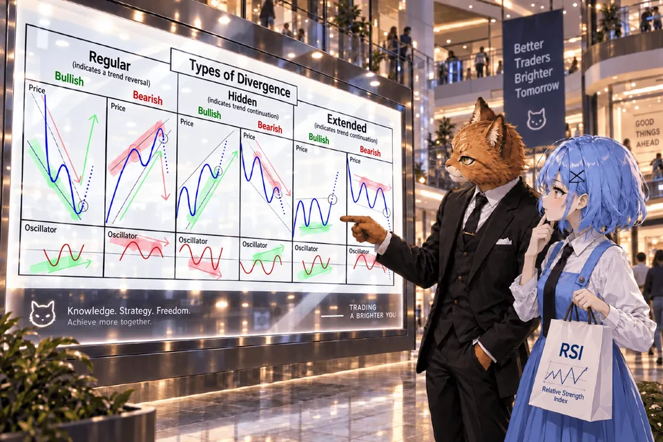 Types of RSI divergence in trading
