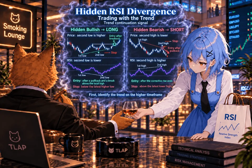 Hidden bullish RSI divergence in an uptrend