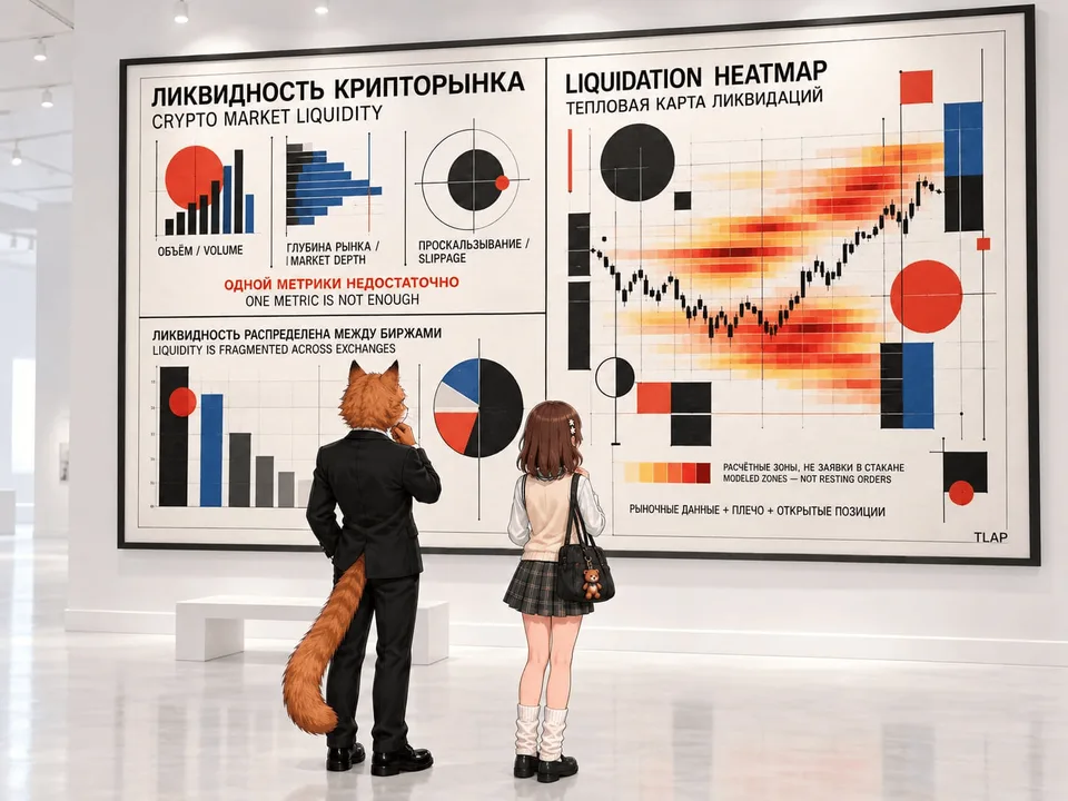 Calculated liquidity on a liquidation heatmap