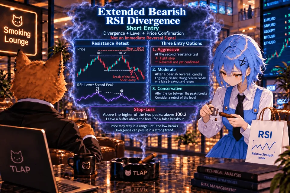 Extended bearish RSI divergence