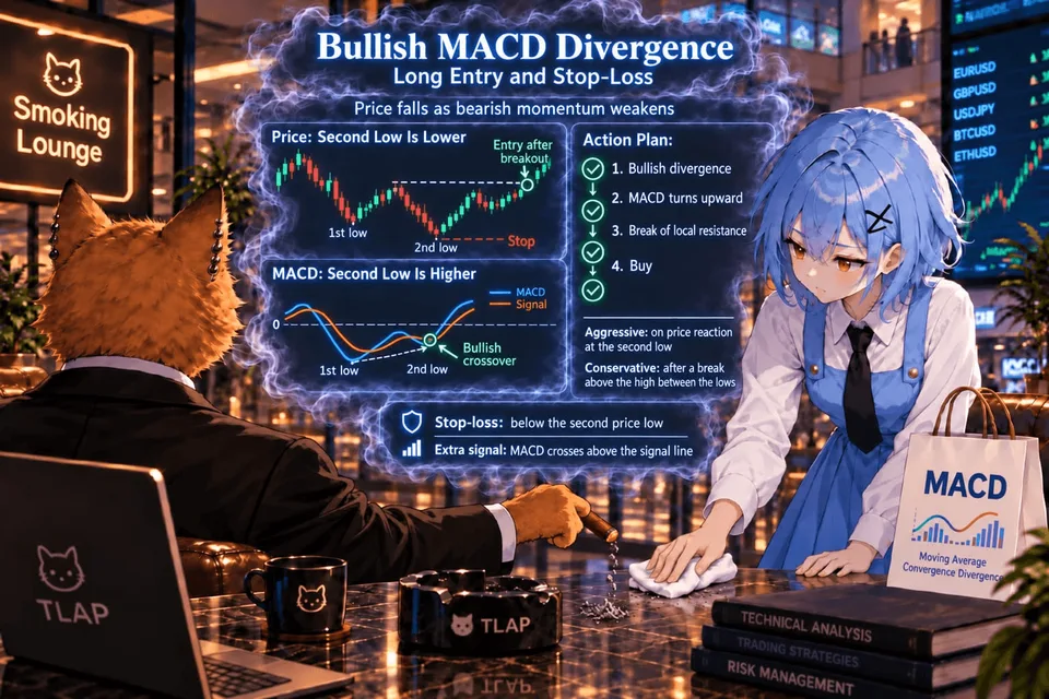 Bullish MACD divergence