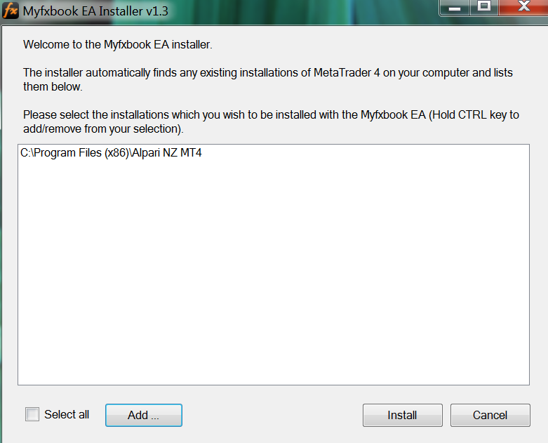 myfxbook ea installer
