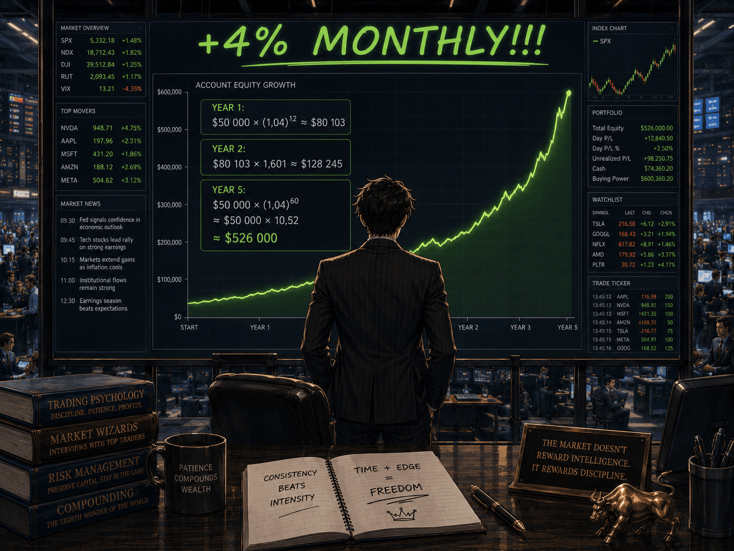 trading 4%