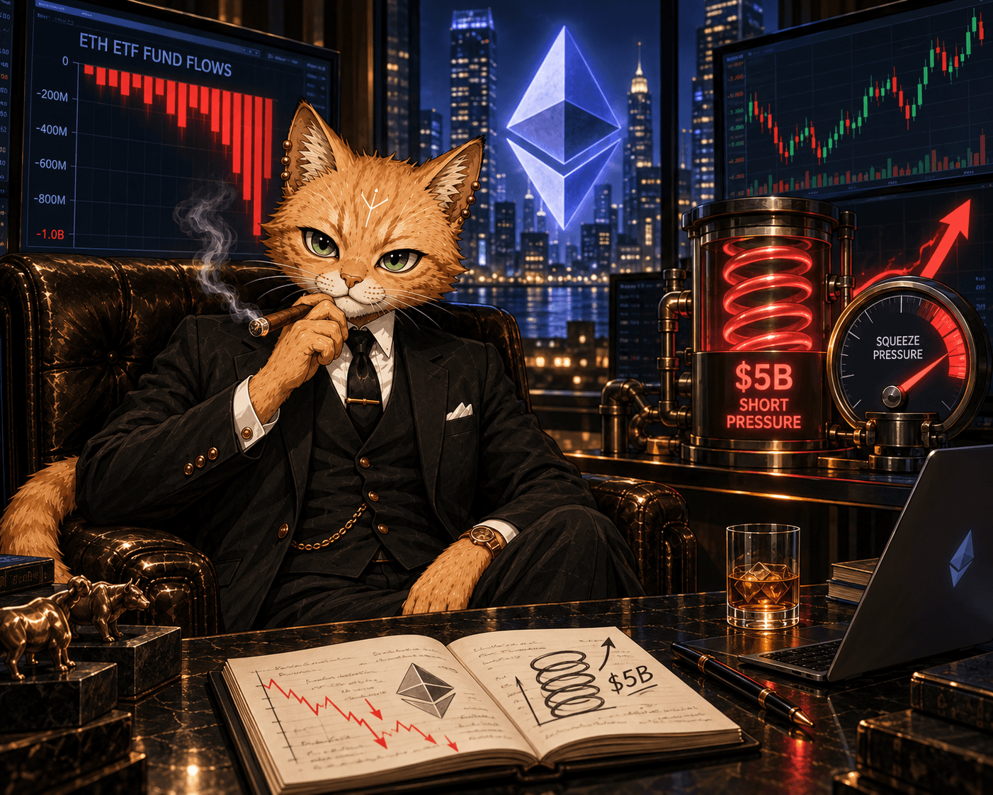 Ethereum между оттоками из ETF и риском шорт-сквиза: что важнее сейчас