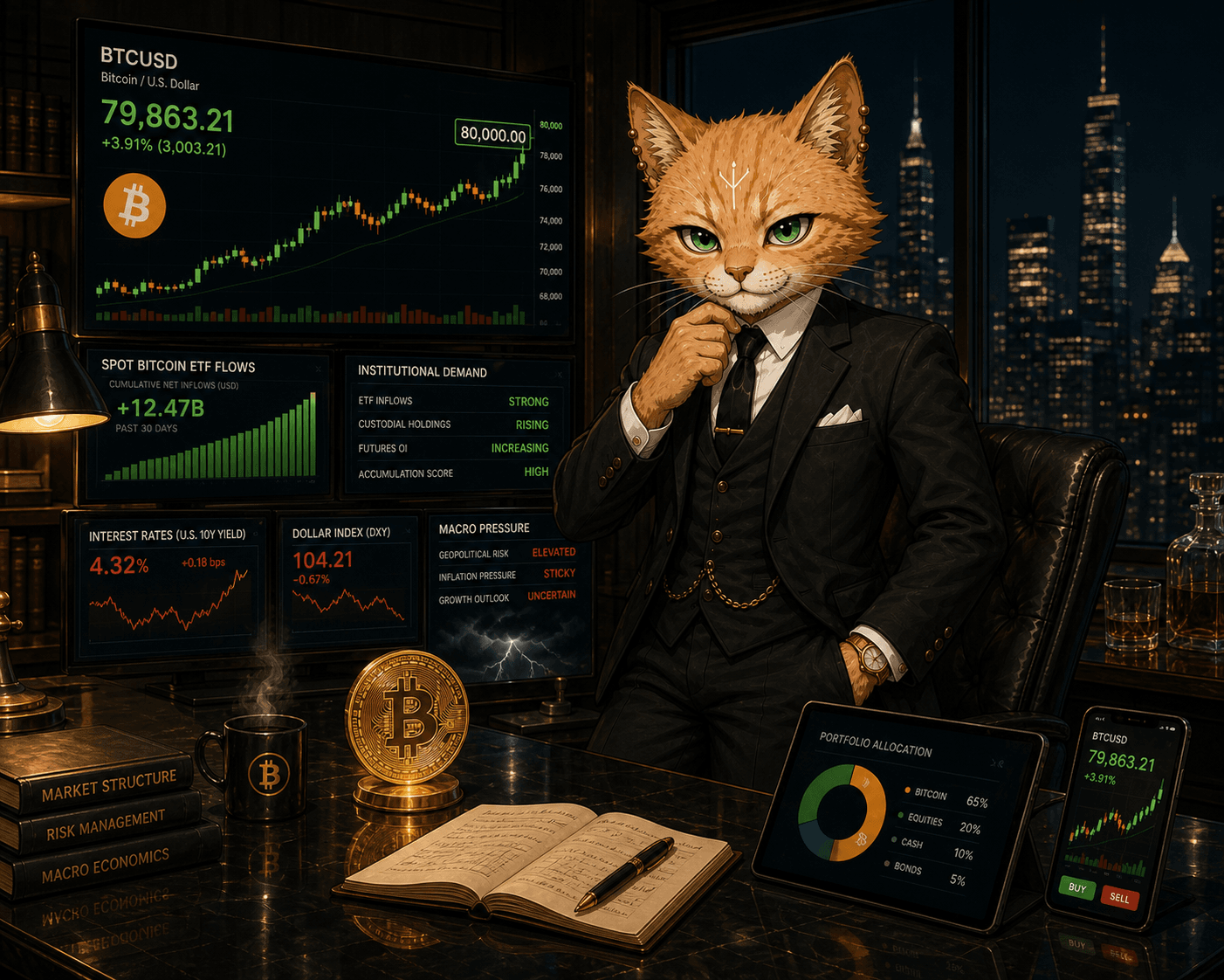 Биткоин у $80 000: ETF вернули спрос, но макроэкзамен ещё впереди