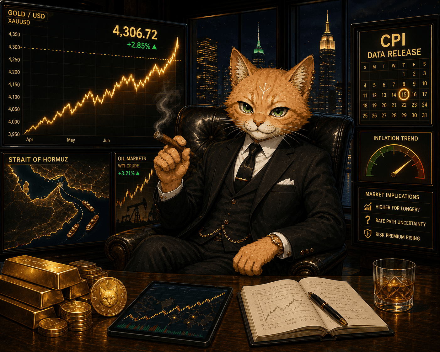 Gold Above $4300: The Hormuz Premium Faces an Inflation Test